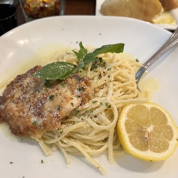 Poppys Italiano - Chicken francese with linguini on the the side - Italian Near Me - St. Augustine, Florida Poppys Italiano - Chicken francese with linguini on the the side - Italian Near Me - St. Augustine, Florida
