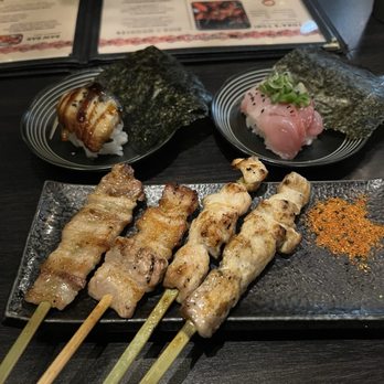 Izakaya Tora - Pork belly skewers, eel and avocado hand roll, yellowtail and jalapeño hand roll - Sushi Bars Near Me - Las Vegas, Nevada Izakaya Tora - Pork belly skewers, eel and avocado hand roll, yellowtail and jalapeño hand roll - Sushi Bars Near Me - Las Vegas, Nevada