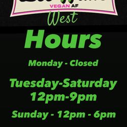 BeeWali's Vegan AF - Hours
