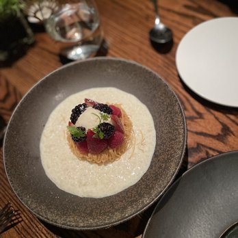 Indian Accent - Crispy Seviyan, Rice Pudding, Coconut Jaggery Ice Cream - Indian Near Me - New York, New York