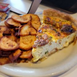 Blue Moon Cafe - Ham and Swiss quiche and breakfast potatoes