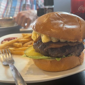 The 411 Pub - a hamburger and french fries - Pubs Near Me - Goodrich, Michigan