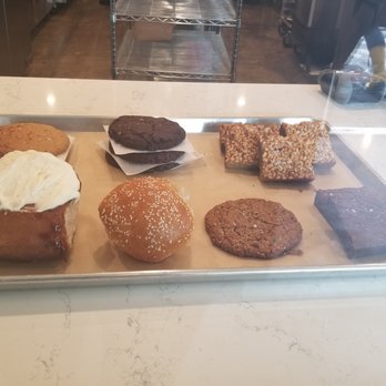 Lodge Bread - (the cinnamon roll is on the bottom left with the white blob of icing on top) - Bakeries Near Me - Los Angeles, California Lodge Bread - (the cinnamon roll is on the bottom left with the white blob of icing on top) - Bakeries Near Me - Los Angeles, California
