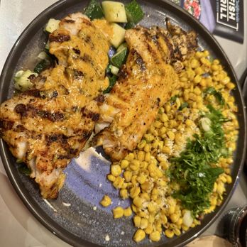 California Fish Grill - Rockfish, Cajun Style, Diced Rosemary-Zucchini, Fire Roasted Street Corn - Seafood Near Me - Rockville, Maryland California Fish Grill - Rockfish, Cajun Style, Diced Rosemary-Zucchini, Fire Roasted Street Corn - Seafood Near Me - Rockville, Maryland