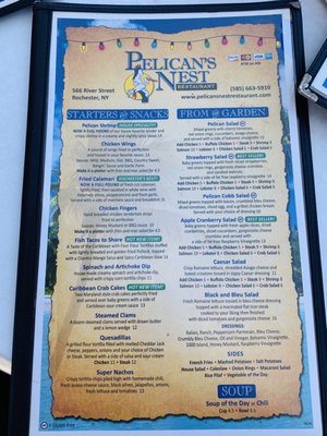 Menu photo 6 Pelican's Nest Waterfront Restaurant Rochester, NY