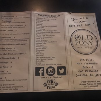 Old Pony Martini Pub - Menu 2 - Cocktail Bars Near Me - Grosse Pointe, Michigan Old Pony Martini Pub - Menu 2 - Cocktail Bars Near Me - Grosse Pointe, Michigan