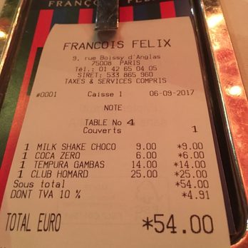 Francois Felix - Definitely overpriced when one item was inedible. - French Near Me - Paris, 75