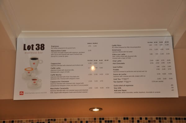 Menu photo 8 Lot 38 Espresso Bar Washington, DC, DC