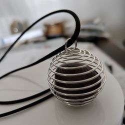 The Rock & Art Shop - Mahogany Obsidian, Spring Pendant, Black Cord