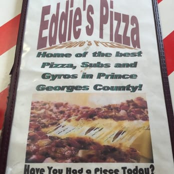 Eddie's Pizza - Front page of menu - Italian Near Me - Clinton, Maryland