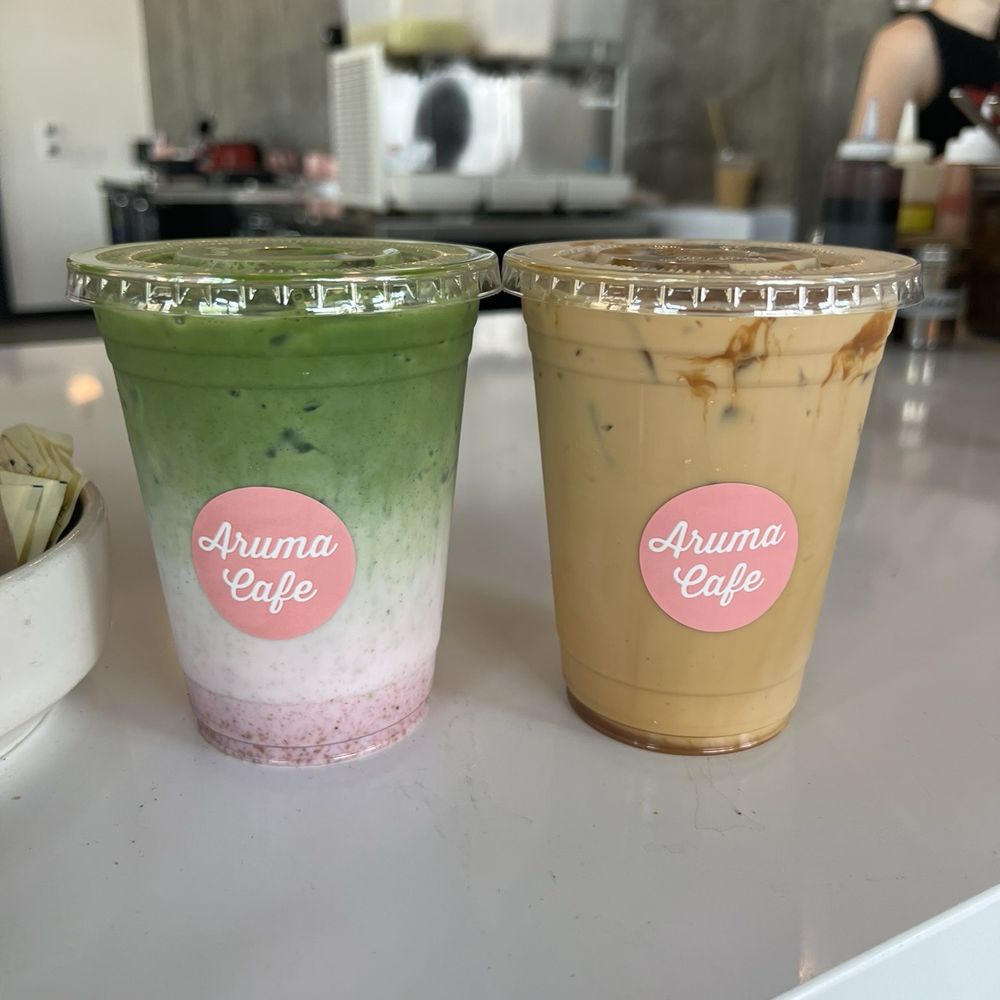 Aruma Cafe - Strawberry Matcha & Cajeta (ig: @cravingswithcat) - Desserts Near Me - Tempe, Arizona