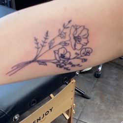 Permanent Images Tattoo & Body Piercing - Floral Tattoo -Paul