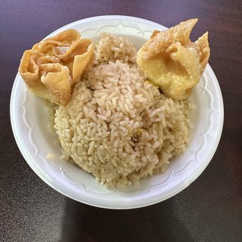 Happy Buddha's Asian Cuisine - Fried rice and two crab Rangoon. - Chinese Near Me - Bellevue, Nebraska