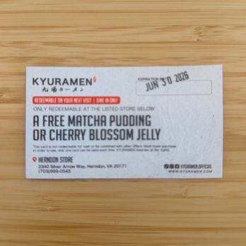 Super Kyuramen - Free Dessert - Izakaya Near Me - Herndon, Virginia