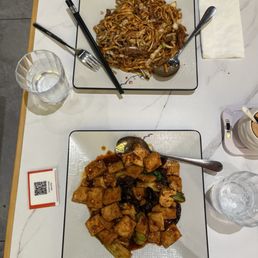 Noodles and tofu