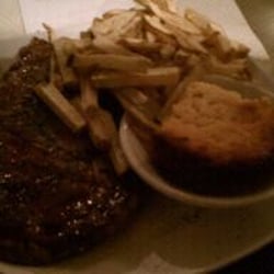 Charlie Weaver's Restaurant - Delmonico steak with fries and corn bread pudding