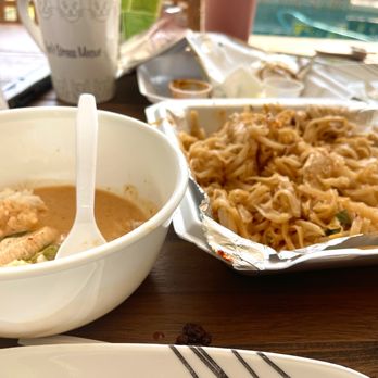 Thai Noodle City - a plate of noodles and a bowl of soup - Thai Near Me - Daytona Beach, Florida Thai Noodle City - a plate of noodles and a bowl of soup - Thai Near Me - Daytona Beach, Florida