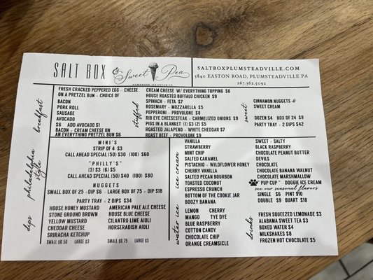 Menu photo 1 The Salt Box Doylestown, PA