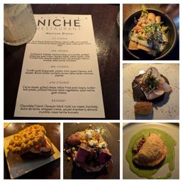 Menu and food collage