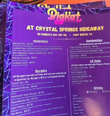 Menu photo 8 Crystal Springs Hideaway Fort Worth, TX