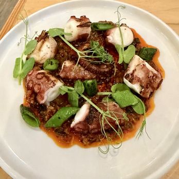 Thirty Eight - Spanish octopus- shiso chimichurri, snow peas - Seafood Near Me - Urban Honolulu, Hawaii Thirty Eight - Spanish octopus- shiso chimichurri, snow peas - Seafood Near Me - Urban Honolulu, Hawaii