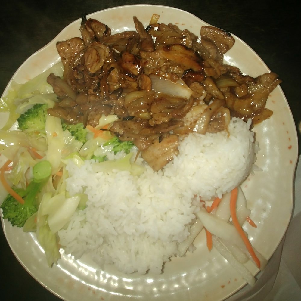 Koba Grill - Pork bulgogi with white rice and steamed veggies. - Korean Near Me - Tigard, Oregon Koba Grill - Pork bulgogi with white rice and steamed veggies. - Korean Near Me - Tigard, Oregon