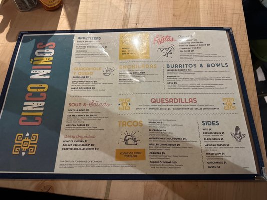 Menu photo 8 Cinco Ninos Pocono Summit, PA