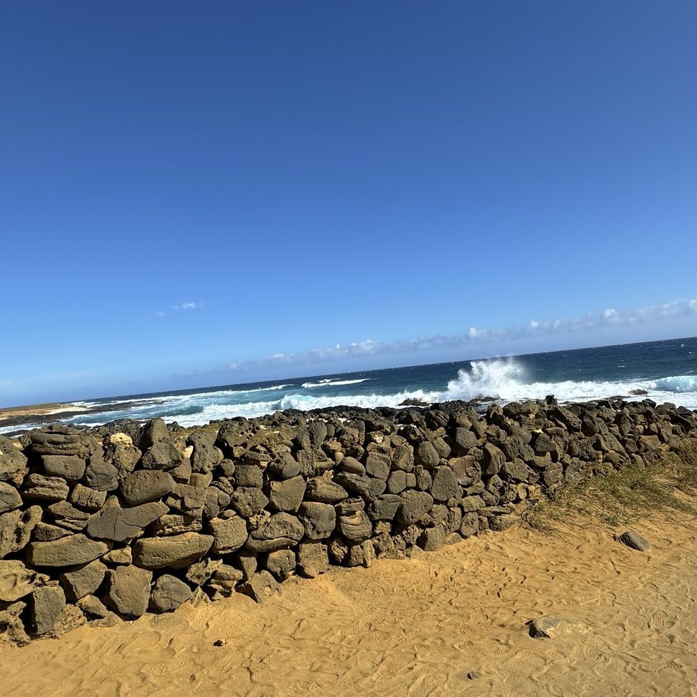 Ka Lae - Rock wall at beach - Beaches Near Me - Ka Lae, Hawaii