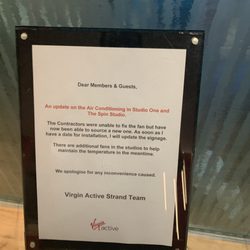 Virgin Active - Airco is broken for 3 month