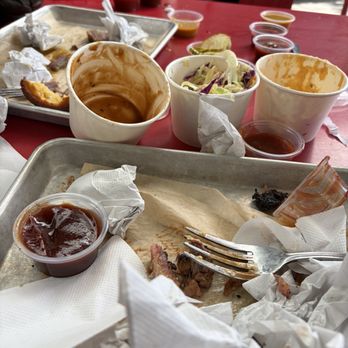 Capelo's Barbecue - Two meat plate and tacos - Barbeque Near Me - Redwood City, California