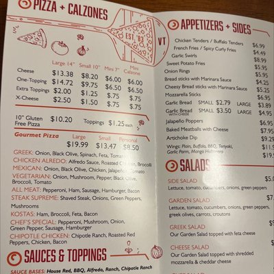 Menu photo 1 Pizza Chef Windsor, VT