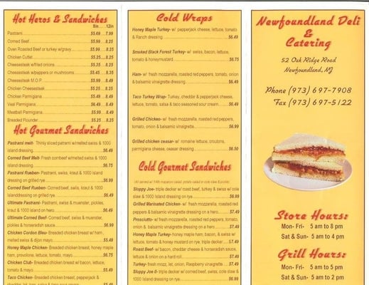 Menu photo 2 Newfoundland Deli & Catering Newfoundland, NJ