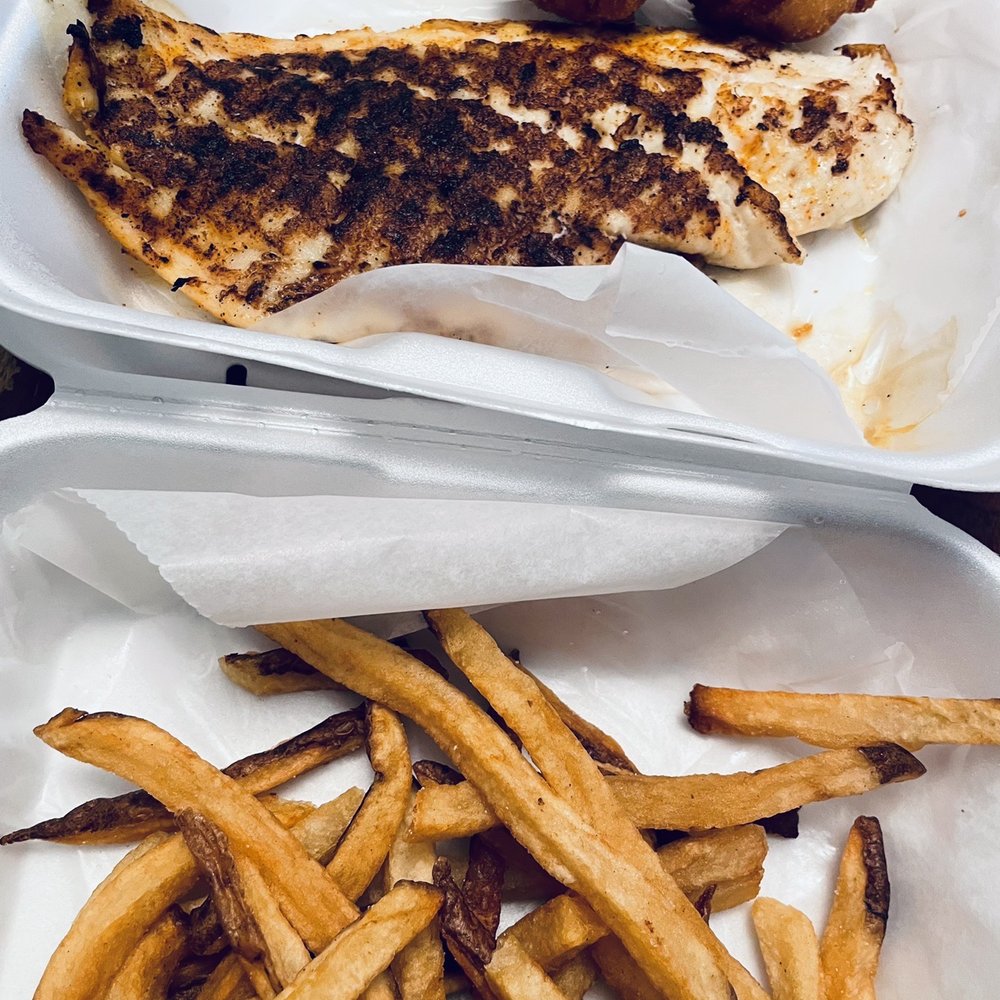 Jim Shaw's Restaurant - Grilled Red snapper, Hush puppies, and fries - Seafood Near Me - Macon, Georgia Jim Shaw's Restaurant - Grilled Red snapper, Hush puppies, and fries - Seafood Near Me - Macon, Georgia