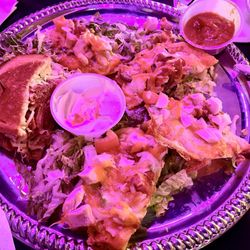 O' Mara's - 1/2 rueben and 1/2 chicken nacho leftovers.