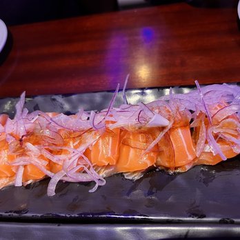 Sushi Damu - Salmon carpacio , the sauce on it is sweet - Sushi Bars Near Me - Tustin, California Sushi Damu - Salmon carpacio , the sauce on it is sweet - Sushi Bars Near Me - Tustin, California