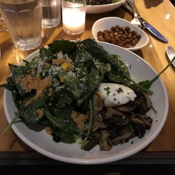 Fete - Warm mushroom salad that is delish with the break of the egg yolk and mixed all in! - New American Near Me - Honolulu, Hawaii