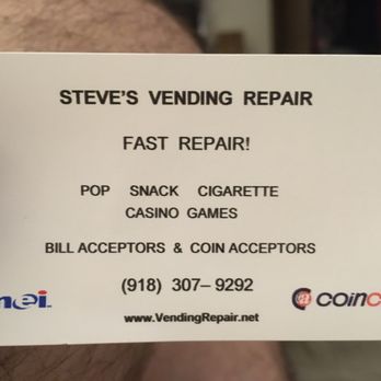 Steve's Vending Repair - Steve's business card. - Appliances & Repair Near Me - Tulsa, Oklahoma Steve's Vending Repair - Steve's business card. - Appliances & Repair Near Me - Tulsa, Oklahoma