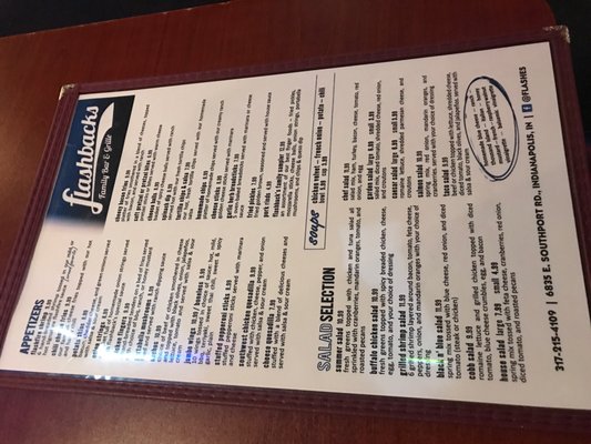 Menu photo 3 Flashbacks Indianapolis, IN