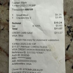 Small portion was huge & a great price. Chicken on a stick also is a great price.