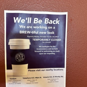 The Coffee Bean & Tea Leaf - Temporarily closed date coming up - Coffee & Tea Near Me - Oxnard, California The Coffee Bean & Tea Leaf - Temporarily closed date coming up - Coffee & Tea Near Me - Oxnard, California