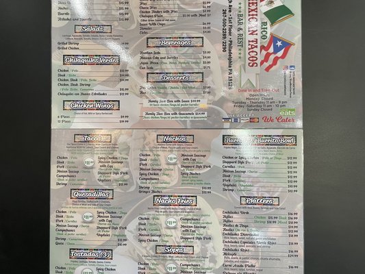 Menu photo 1 Rico Mexican Tacos Philadelphia, PA Menu photo 1 Rico Mexican Tacos Philadelphia, PA