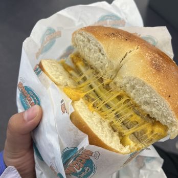 Siegel's Bagelmania - Old School with Sausage on a plain bagel - Delis Near Me - Las Vegas, Nevada Siegel's Bagelmania - Old School with Sausage on a plain bagel - Delis Near Me - Las Vegas, Nevada