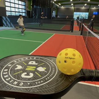 Chicken N Pickle - The indoor courts. They have the paddle and pickleball for you if you don't have your own. - Pickleball Near Me - Henderson, Nevada Chicken N Pickle - The indoor courts. They have the paddle and pickleball for you if you don't have your own. - Pickleball Near Me - Henderson, Nevada