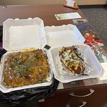 Just Jonesin - I got a Q spud and hot dog - Food Trucks Near Me - Columbia, South Carolina Just Jonesin - I got a Q spud and hot dog - Food Trucks Near Me - Columbia, South Carolina