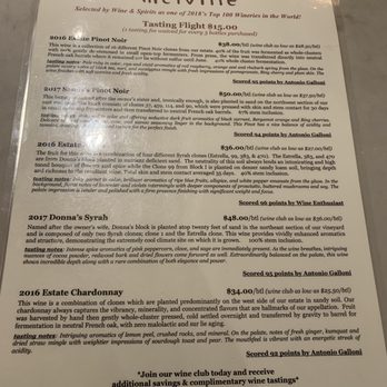 Melville Winery - Tasting menu (January 2020) - Wine Tasting Room Near Me - Santa Barbara, California Melville Winery - Tasting menu (January 2020) - Wine Tasting Room Near Me - Santa Barbara, California