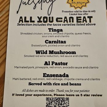 Milpa Tacos y Tortillas - Taco Tuesday menu. - Mexican Near Me - Cocoa, Florida Milpa Tacos y Tortillas - Taco Tuesday menu. - Mexican Near Me - Cocoa, Florida