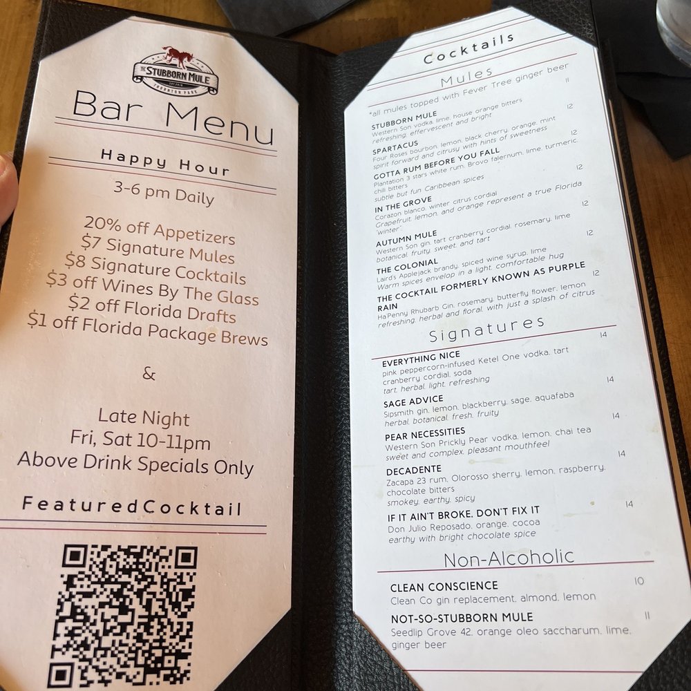 The Stubborn Mule - Happy hour and drink menu - New American Near Me - Orlando, Florida The Stubborn Mule - Happy hour and drink menu - New American Near Me - Orlando, Florida