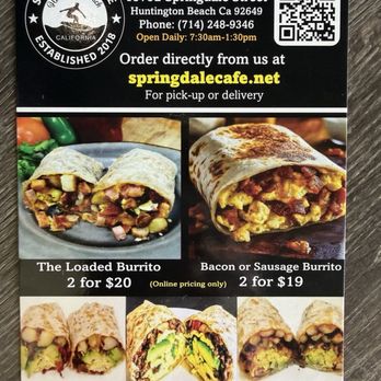 Springdale Cafe - Scan menu - Breakfast & Brunch Near Me - Huntington Beach, California Springdale Cafe - Scan menu - Breakfast & Brunch Near Me - Huntington Beach, California