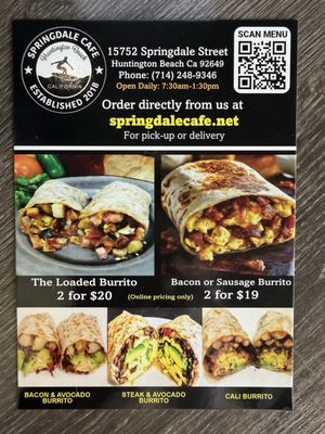 Menu photo 1 Springdale Cafe Huntington Beach, CA Menu photo 1 Springdale Cafe Huntington Beach, CA