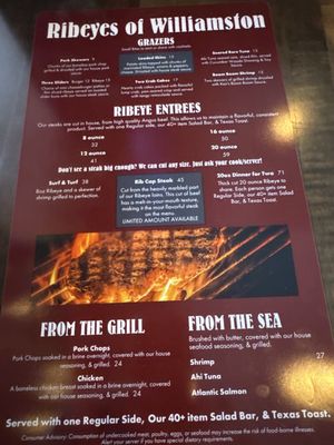 Menu photo 1 Ribeyes Steakhouse Williamston, NC
